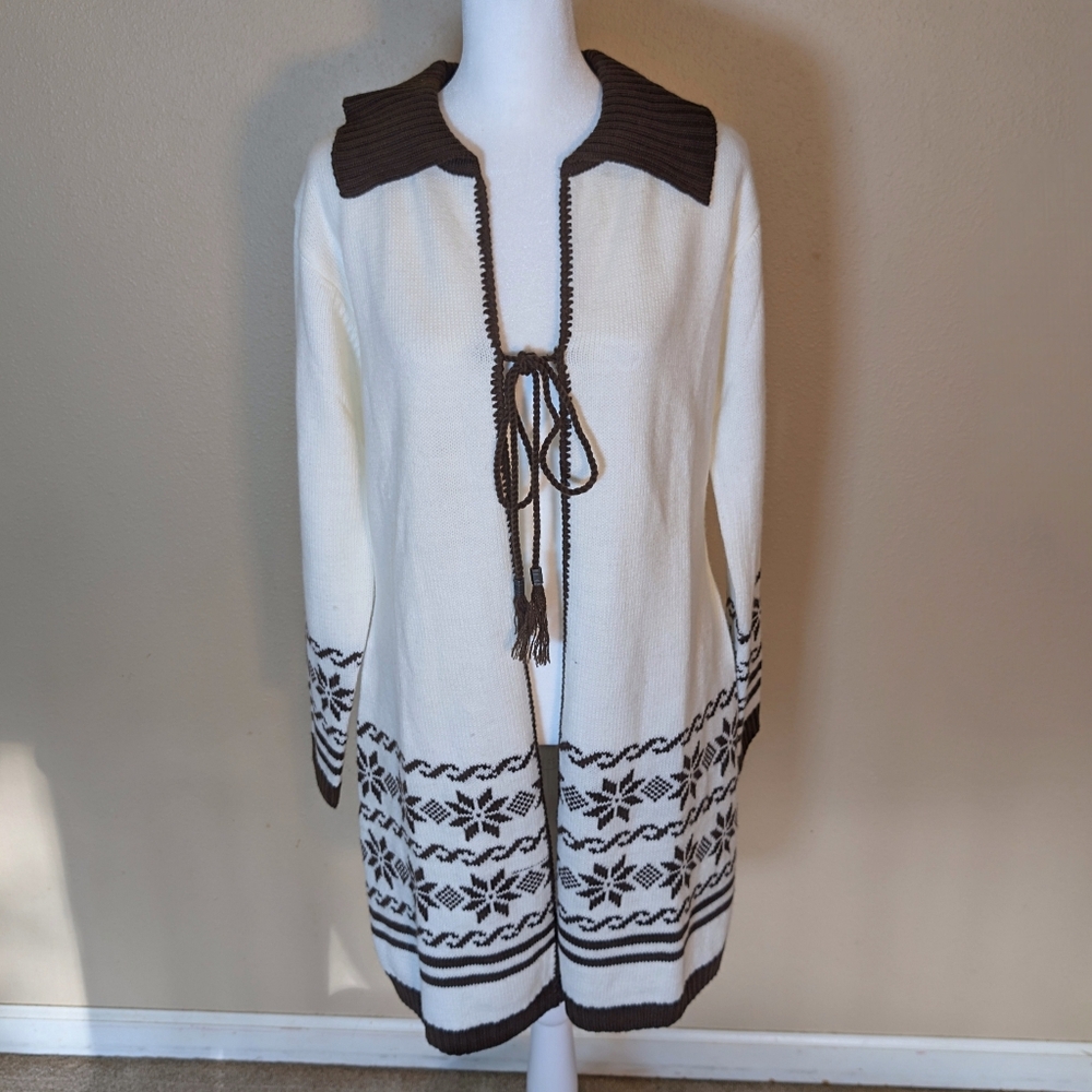 Vintage Y2K EJ Classic Fair Isle Duster Cardigan